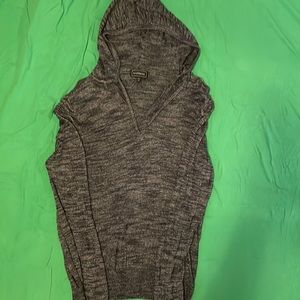 Express salt pepper  hoodie V neck small